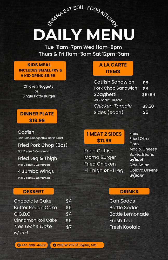 Sum’na Eat Soul Food Kitchen Menu image 2